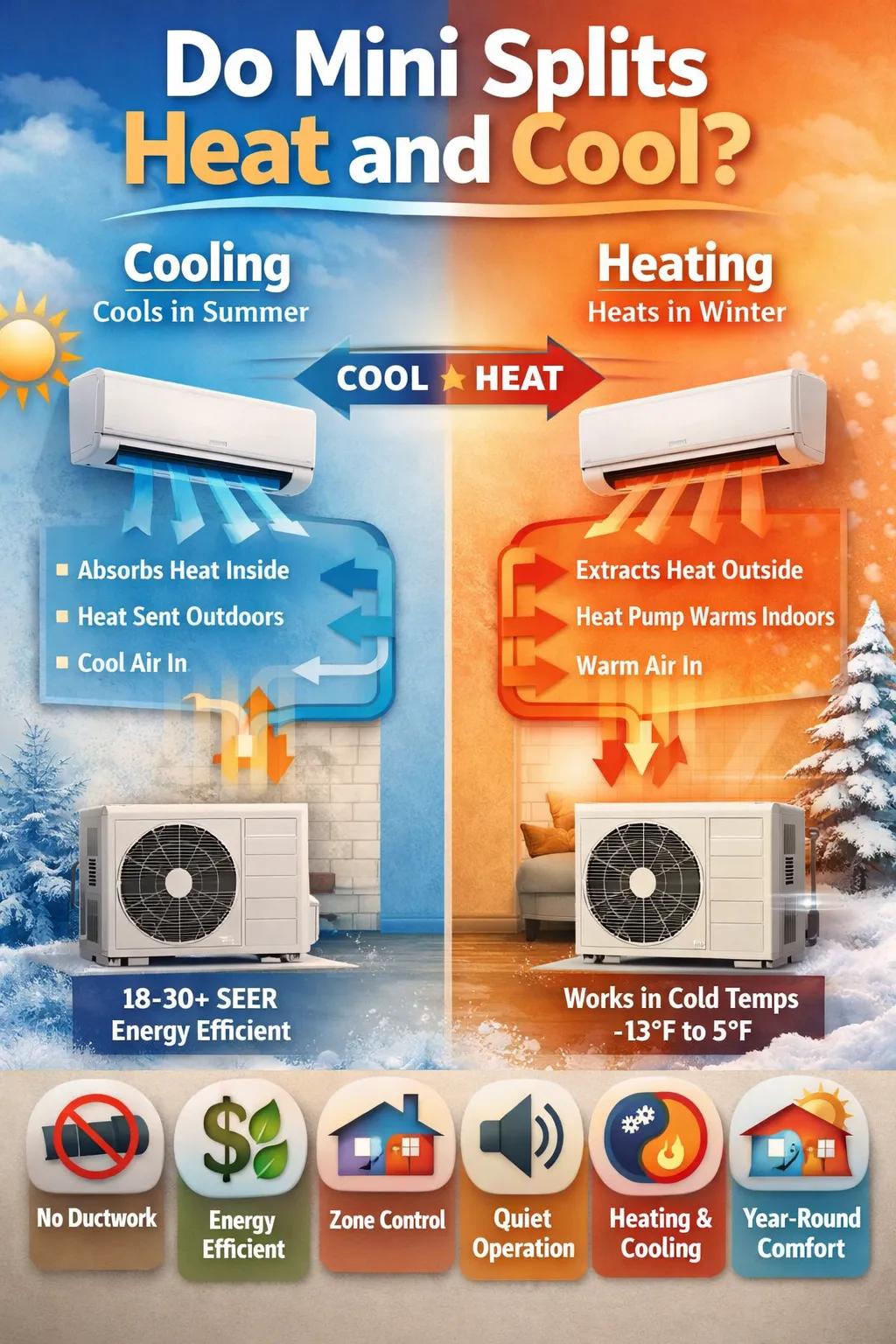 Do Mini Splits Heat and Cool? — illustrated guide covering education for DIY mini split and heat pump owners