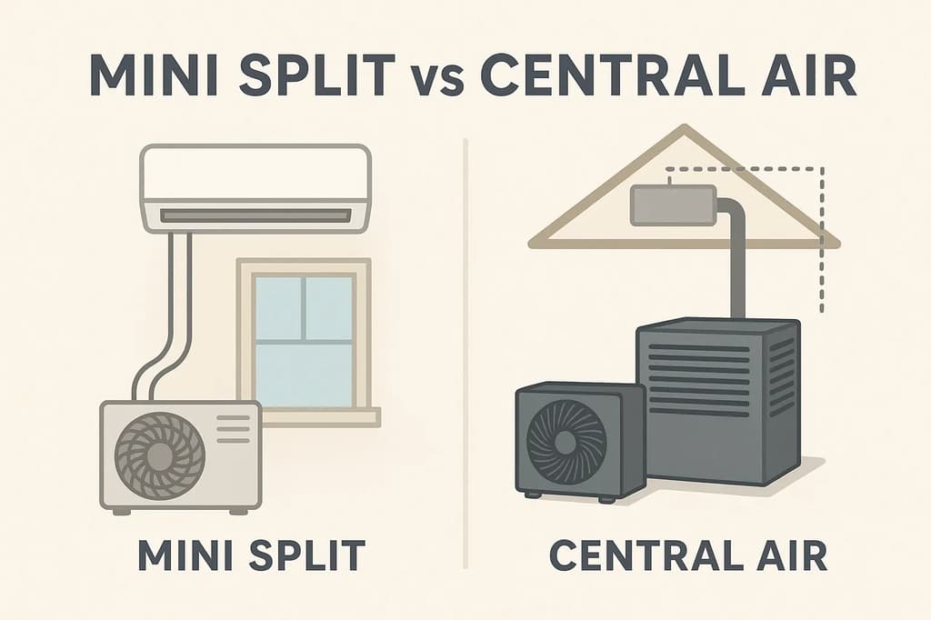 What's the Difference Between Mini Split and Central Air? — illustrated guide covering buying guide for DIY mini split and heat pump owners