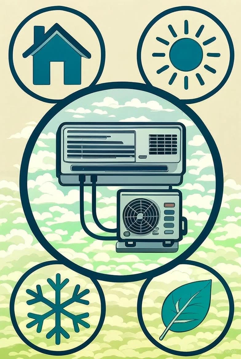 Heat pump vs air conditioner cost comparison showing energy efficiency savings and heat pump cold climate performance