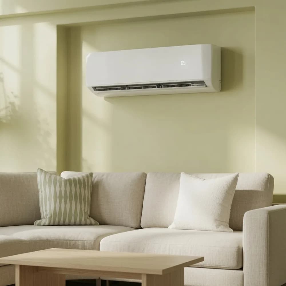 DIY mini split for 1000 sq ft — Zone Air wall-mounted ductless unit heating and cooling a large open living space