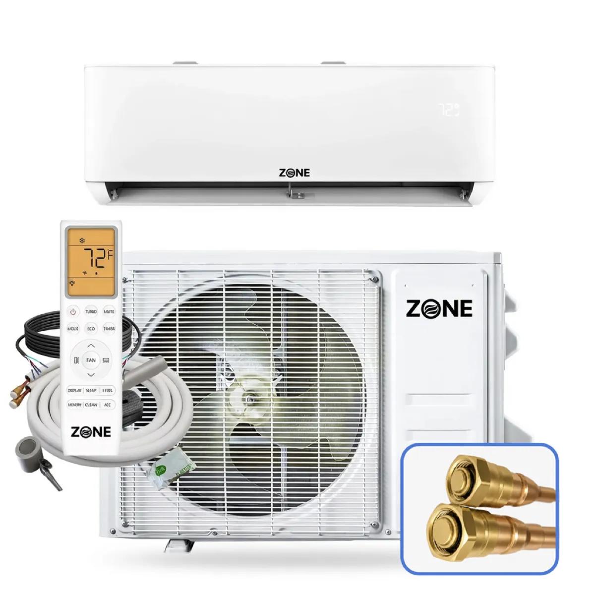 18,000 BTU 230V DIY mini split — wall mount ductless heat pump with 23.5 SEER2, Up to 900 sq ft coverage, pre-charged lineset, shown wall-mounted