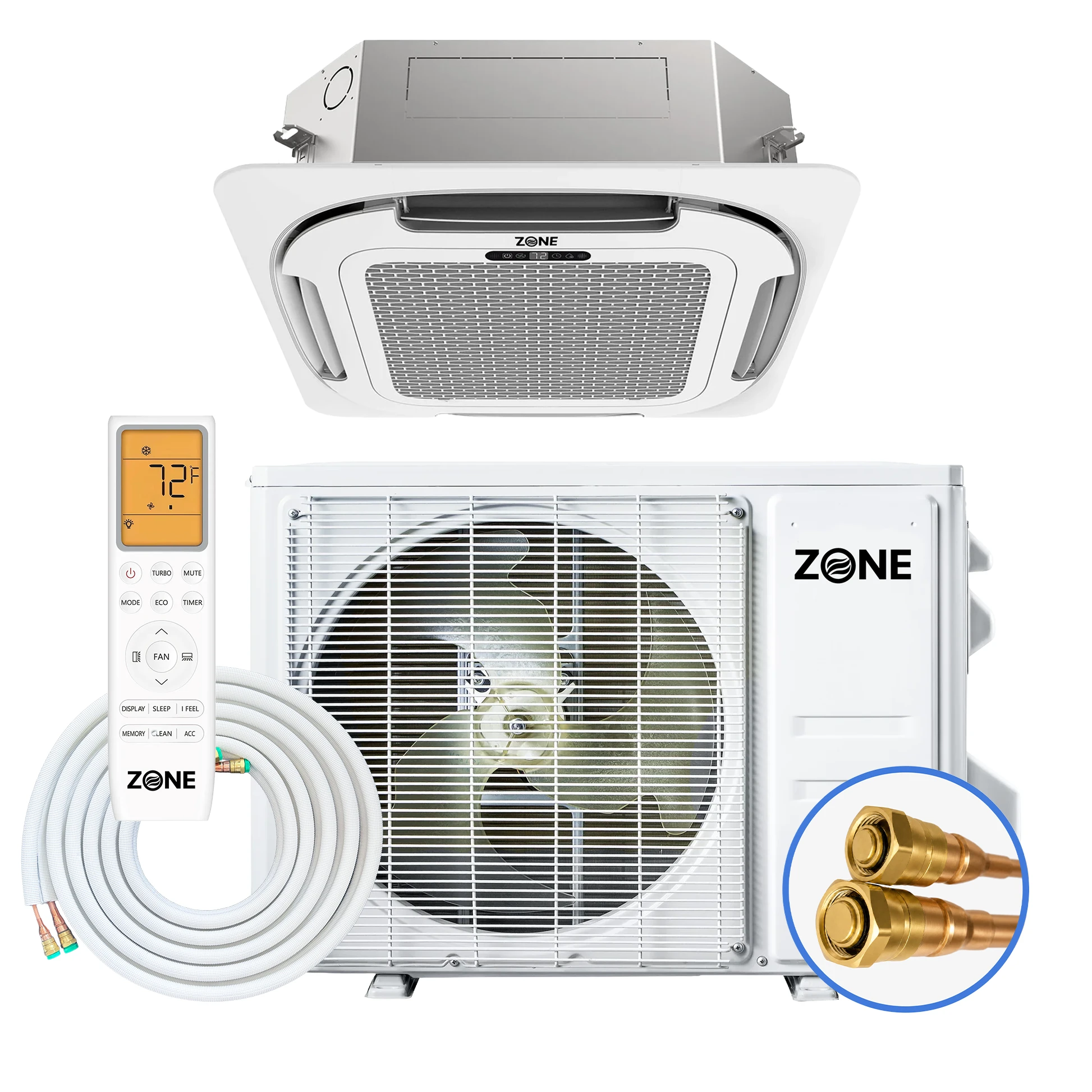 Zone Air 9,000 BTU ceiling cassette mini split