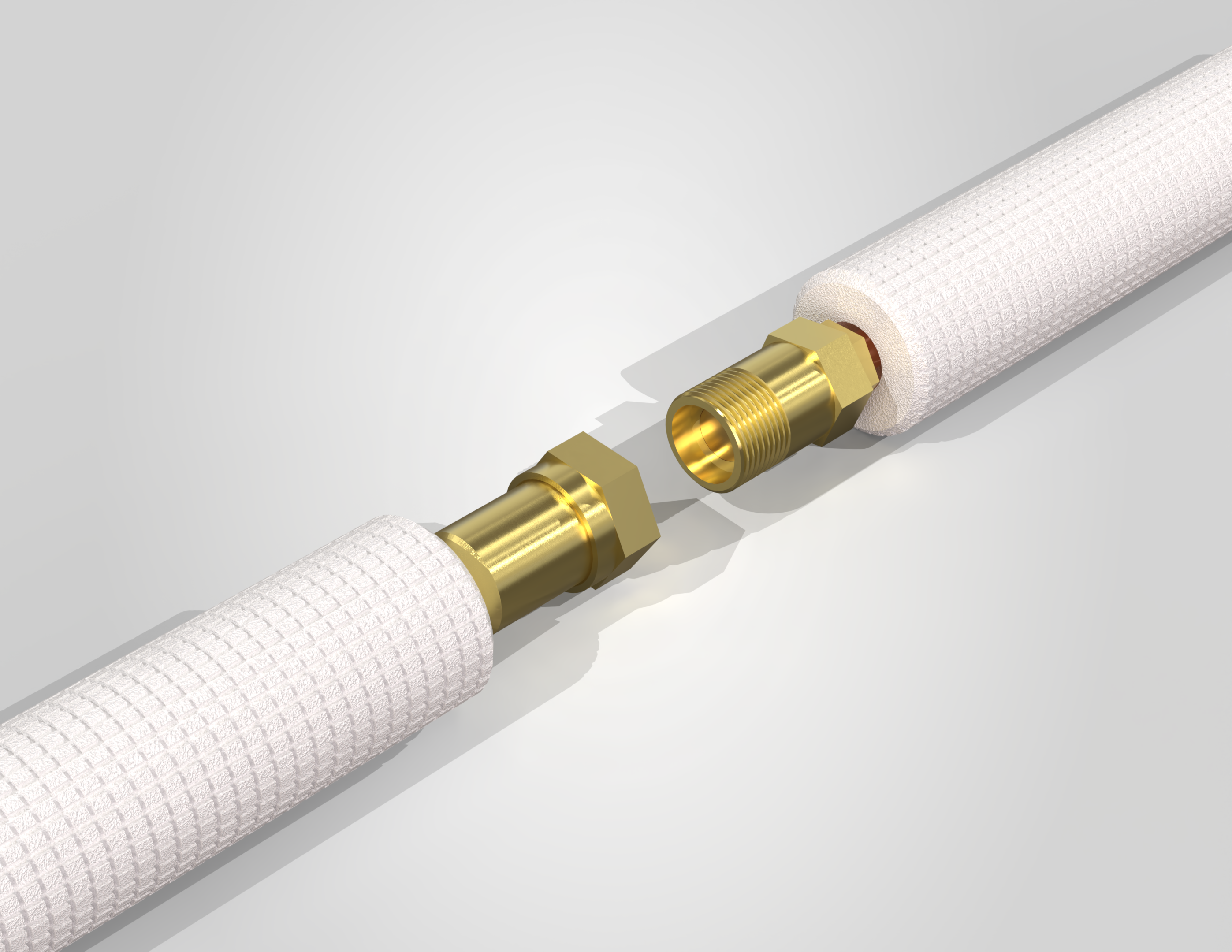 Quick-Connect Fittings Separated