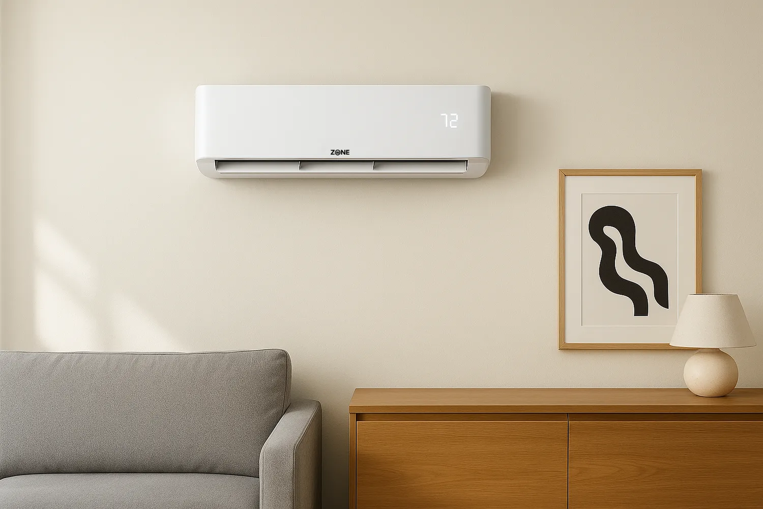 Zone Air Polar Series 24 SEER2 ductless mini split heat pump with indoor and outdoor units for DIY HVAC installation